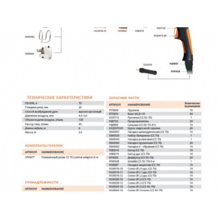 СВАРОГ TECH CS 70 (сварочные горелки и плазмотрон, плазмотроны CUT) 87297 СВАРОГ TECH CS 70 (сварочные горелки и плазмотрон, плазмотроны CUT) 87297